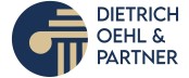 Logo mit einem blauen und beigen Kreis und dem Text "DIETRICH OEHL & PARTNER" in blauer Schrift.