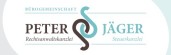 Logo der Rechtsanwaltskanzlei Peter Jäger mit den Worten "Bürogemeinschaft" und "Steuerkanzlei"