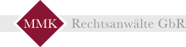 MMK Rechtsanwälte GbR Logo mit schwarzem, grauem und burgunderfarbenem Design