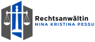 Rechtsanwältin-Logo mit Waage und Name Nina Kristina Pessu