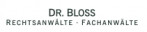 Visitenkarte mit dem Namen "Dr. Bloss", Rechtsanwälte und Fachanwälte, Kanzlei für Wirtschaftsrecht.