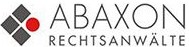 Logo mit dem Text "ABAXON RECHTSANWÄLTE" in Schwarz und Rot.