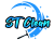 Logo mit dem Schriftzug „ST Glow“ in blau-türkisem Design, Sternen und geschwungenem Glitzereffekt.