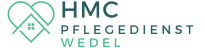 Logo der HMC Pflegedienst Wedel mit Herz- und Haus-Symbolen.