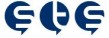 Drei blaue Logos mit stilisierten Buchstaben und Pfeil-Designs.