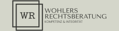 Logo der Wohlers Rechtsberatung mit ineinander verschachtelten Quadraten und dem Schriftzug „Kompetenz & Integrität“.