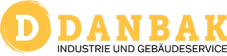 Das Logo von Danbak mit gelbem Kreis und schwarzen Buchstaben
