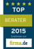 TOP Berater 2015, empfohlen von firma.de
