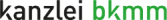 Kanzlei-Logo mit grünem "bkmm" Schriftzug
