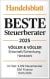 Handelsblatt-Auszeichnung für den besten Steuerberater 2025, Vögler & Vögler, im Test mit 4.109 Steuerberatern, SWI Finance, 19.03.2025