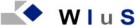 Ein Logo mit zwei geometrischen Formen und dem Text "W I u s".