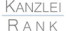 Das Bild zeigt den Schriftzug "KANZLEI RANK" in einer schlichten, modernen Schriftart.