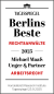 Titelblatt mit dem Berliner Fernsehturm und Text in Schwarz, Rot und Weiß.