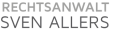 Rechtsanwalt Sven Allers in grauer Schrift auf weißem Hintergrund