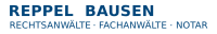 Logo der Kanzlei Reppel Bausen mit dem Schriftzug „Rechtsanwälte · Fachanwälte · Notar“.