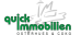Schnell Immobilien Logo mit stilisiertem Haus und Text in Grün und Schwarz