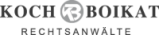Das Logo zeigt den Schriftzug "KOCH BOYKAT" mit einem stilisierten "K" in einem Kreis, darunter das Wort "RECHTSANWÄLTE".