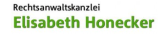 Rechtsanwaltskanzlei mit dem Namen Elisabeth Honecker in grüner Schrift