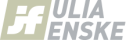 Das Logo zeigt den Schriftzug "ULIA ENSKE" neben einem stilisierten "SF" in einem grünen und grauen Design.