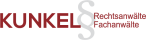 Kunkel Rechtsanwälte Fachanwälte Logo mit rotem Text auf weißem Hintergrund
