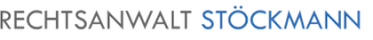 Rechtsanwalt Stöckmann Logo in Schwarz, Weiß und Blau