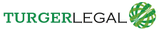 Logo mit dem Text "TURGERLEGAL" und einem grünen, spiralförmigen Design auf der rechten Seite.