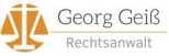 Das Logo eines Anwalts mit dem Namen Georg Geiß, Rechtsanwalt, in einem schlichten Design.