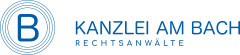 Logo der Kanzlei am Bach mit einem blauen "B" in Kreisen und dem Namen in blauer Schrift.