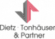 Das Logo zeigt ein rotes und schwarzes Symbol neben dem Text "Dietz-Tönnies & Partner".