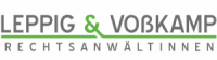 Logo mit dem Text "LEPPIG & VOßKAMP RECHTSANWÄLTINNEN" in grün und schwarz.