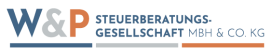 W&P Steuerberatungsgesellschaft Logo mit blauer, grauer und oranger Farbe