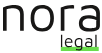 Das Logo mit dem Text "nora" in schwarzer Schrift und "legal" in grüner Schrift.