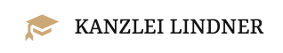 Logo mit stilisiertem Buchstabe und Text "KANZLEI LINDNER"