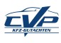 Logo mit einem stilisierten Auto und dem Text "CVP KFZ-GUTACHTEN" in Blau.