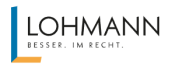Lohmann Logo mit dem Slogan "Besser. Im Recht."