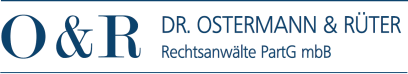 Logo mit Text "O & R Dr. Ostermann & Rüter Rechtsanwälte PartG mbB" in Blau.