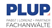 Das Bild zeigt das Logo einer Kanzlei mit dem Namen "PLUP PABST | LORENZ + PARTNER FACHANWÄLTE".