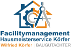 Facilitymanagement und Hausmeisterservice mit Werkzeug und Haus-Symbol.