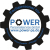 Logo mit einem schwarzen Zahnrad, das den Text "Fachpersonal für POWER Personalservice GmbH" und die Website www.power-ps.de enthält.