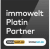 ImmoWelt-Logo mit den Worten "immowelt Platin Partner" auf schwarzem Hintergrund