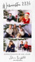 Weihnachtsfamilienfotos mit Kindern, Eltern und Hund vor Weihnachtsdekoration.