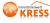Weltkugel mit Punktmuster und Text "Immobilienwelt KRESS" in orange und schwarz.
